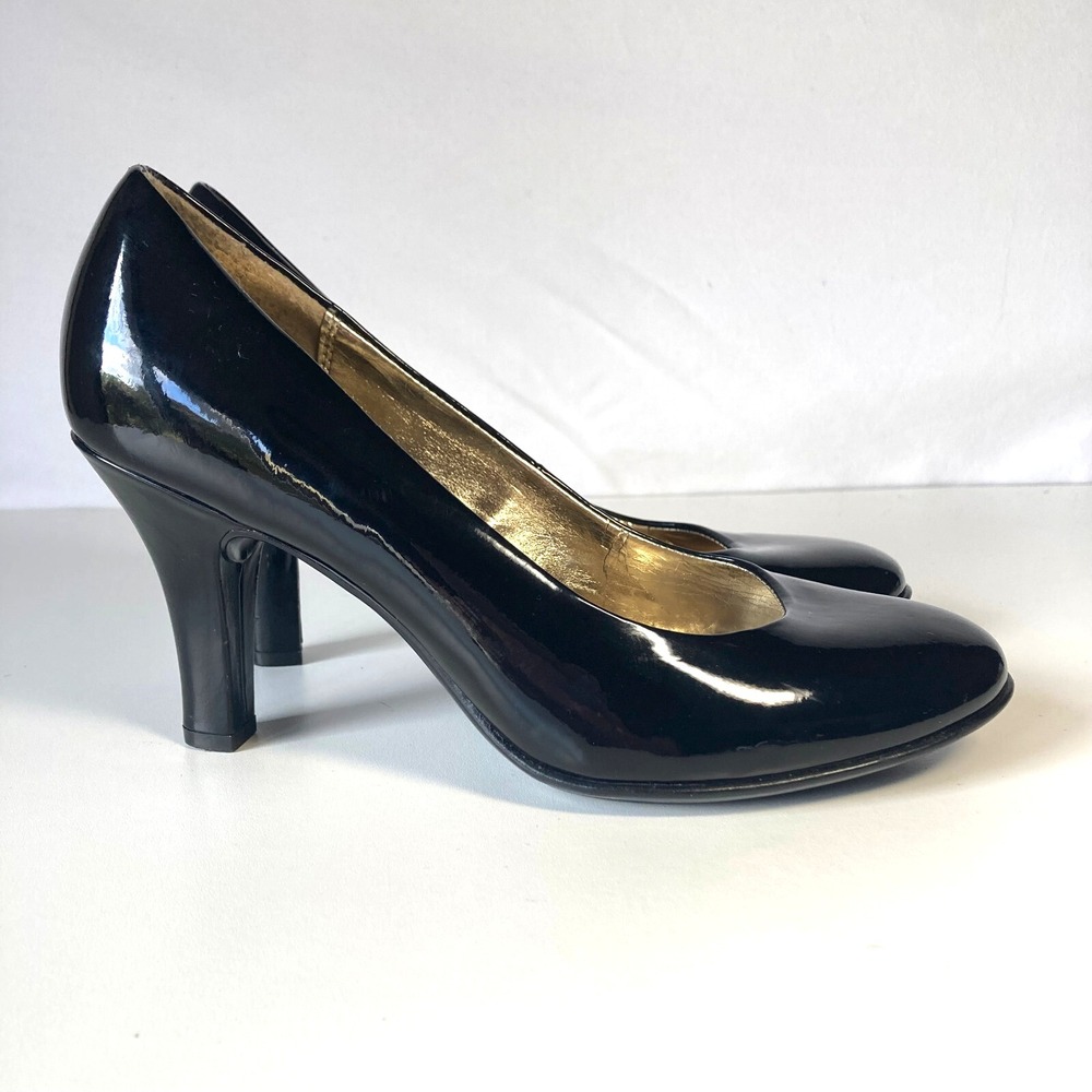 Eurosoft Sofft Anabelle Patent Leather Pumps Chunky Career Comfort Heels Women 9 - Picture 2 of 10